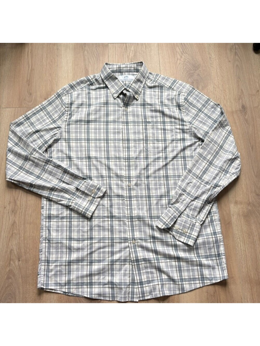 Southern Tide Plaid Flannel Sport Shirt Mens Large L Preppy Fall Button Up
